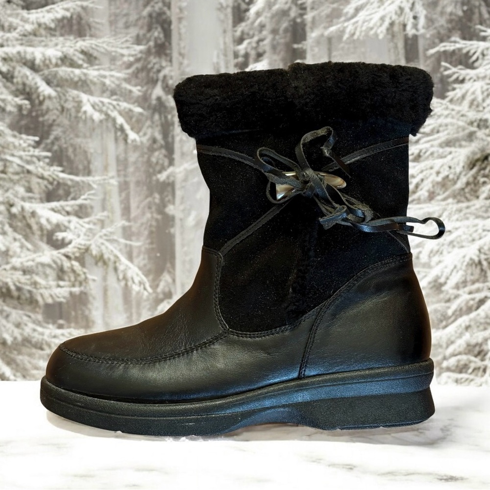 HOOPOE Fur Leather Winter Boots Size 7